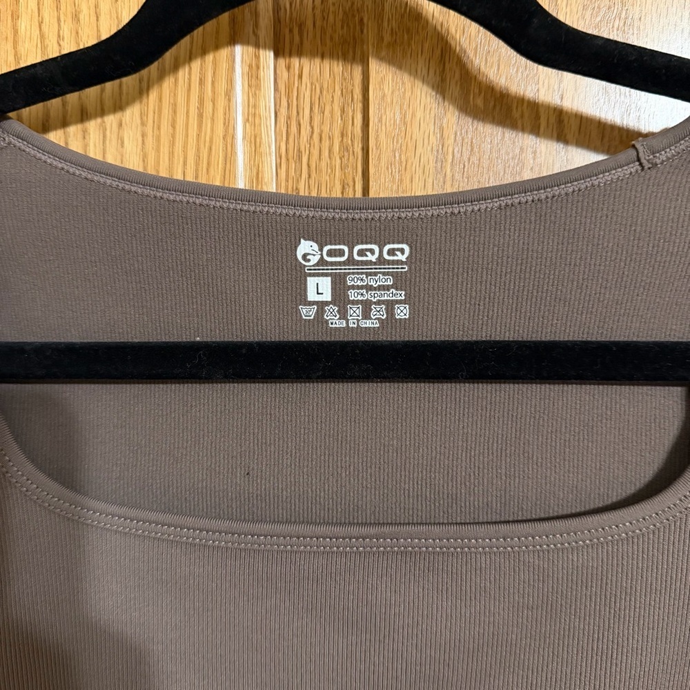 OQQ Elegant Brown Bodysuit for Women - Picture 2 of 3